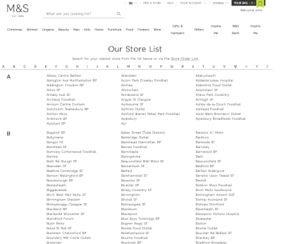 Marks and spencer's website